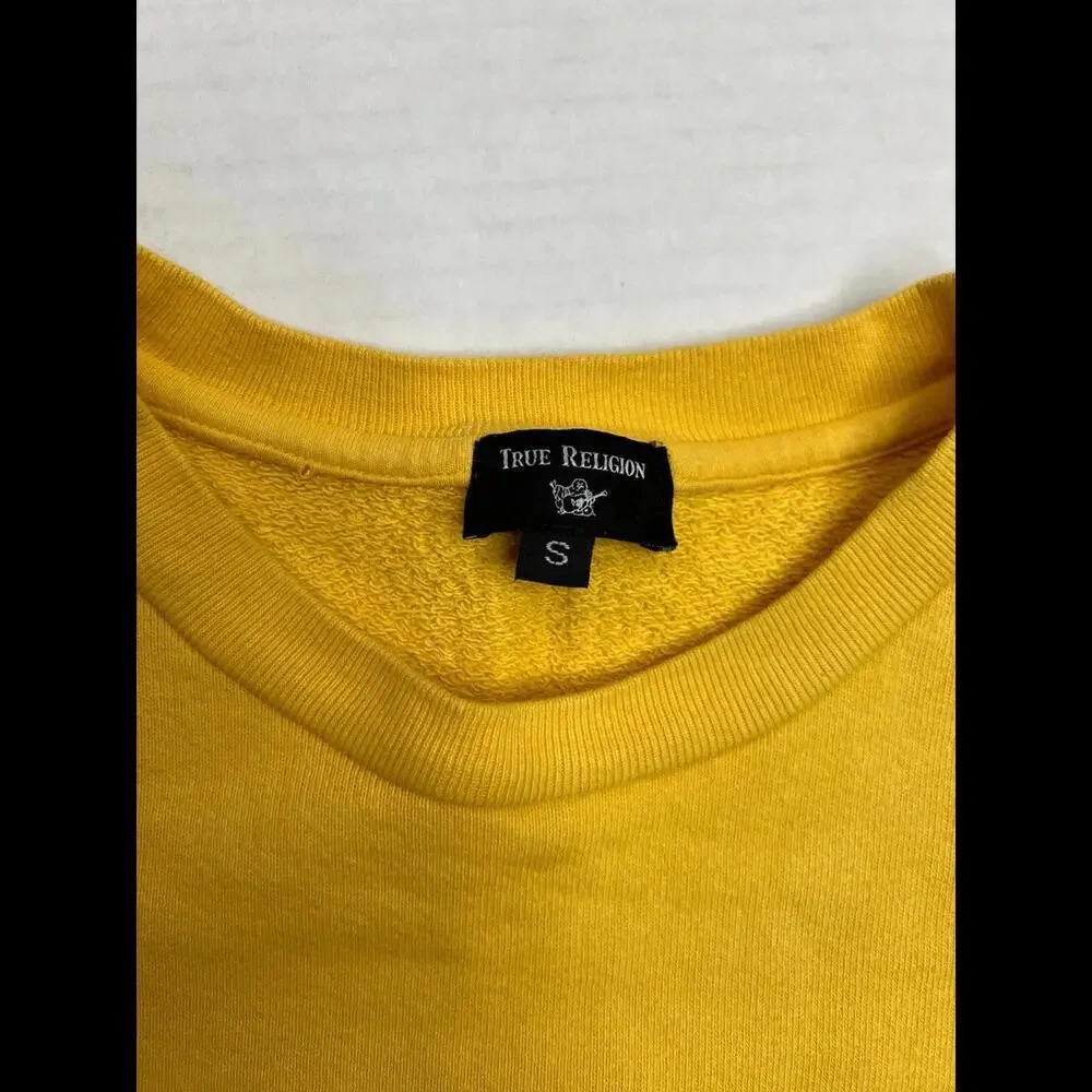True Religion Sun Yellow Crewneck Sz Small‎